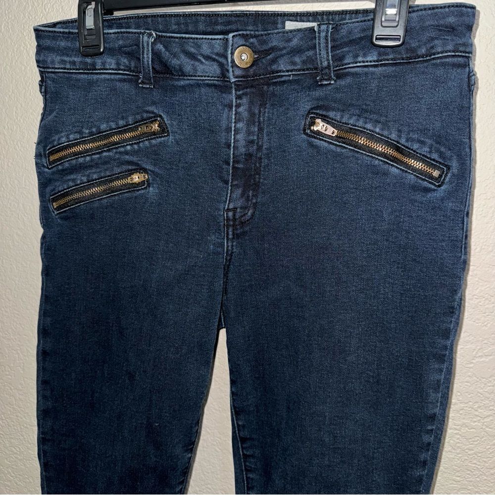 Pistola Dark Wash Skinny Jeans with Zipper Details - Size 31